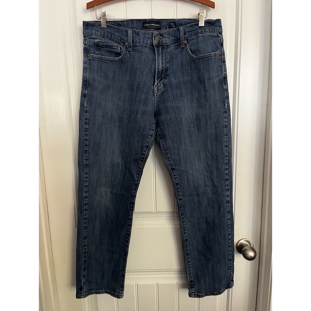 Lucky Brand 221 Original Straight Mens Jeans 36X30 Medium Wash Blue Denim 712